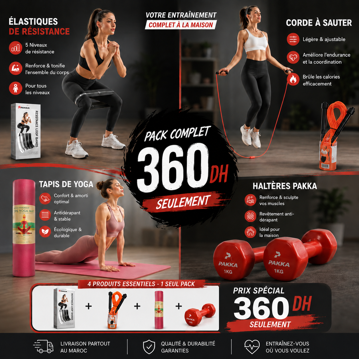 Pack Fitness Complet – 4 Produits