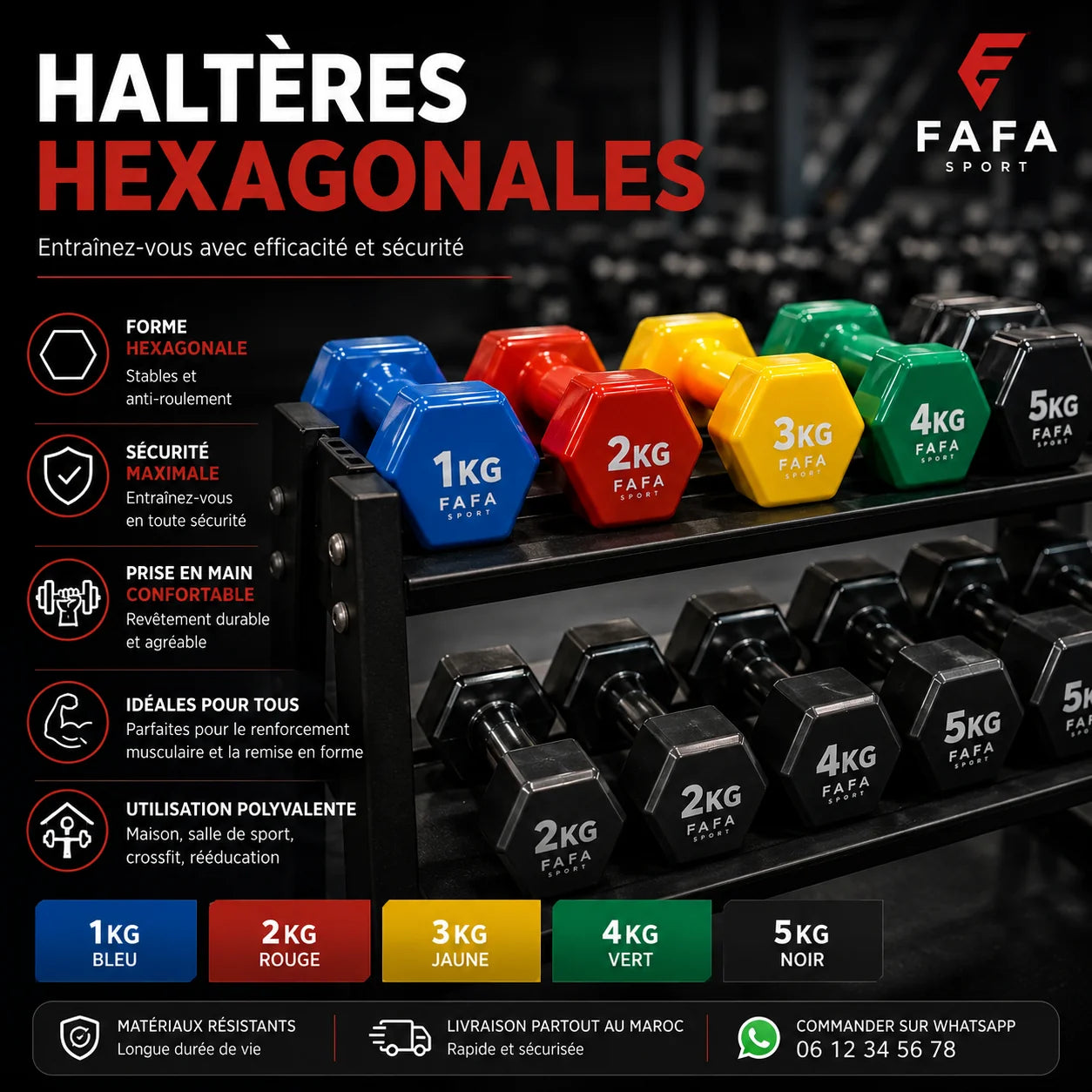 Haltères Hexagonales Premium